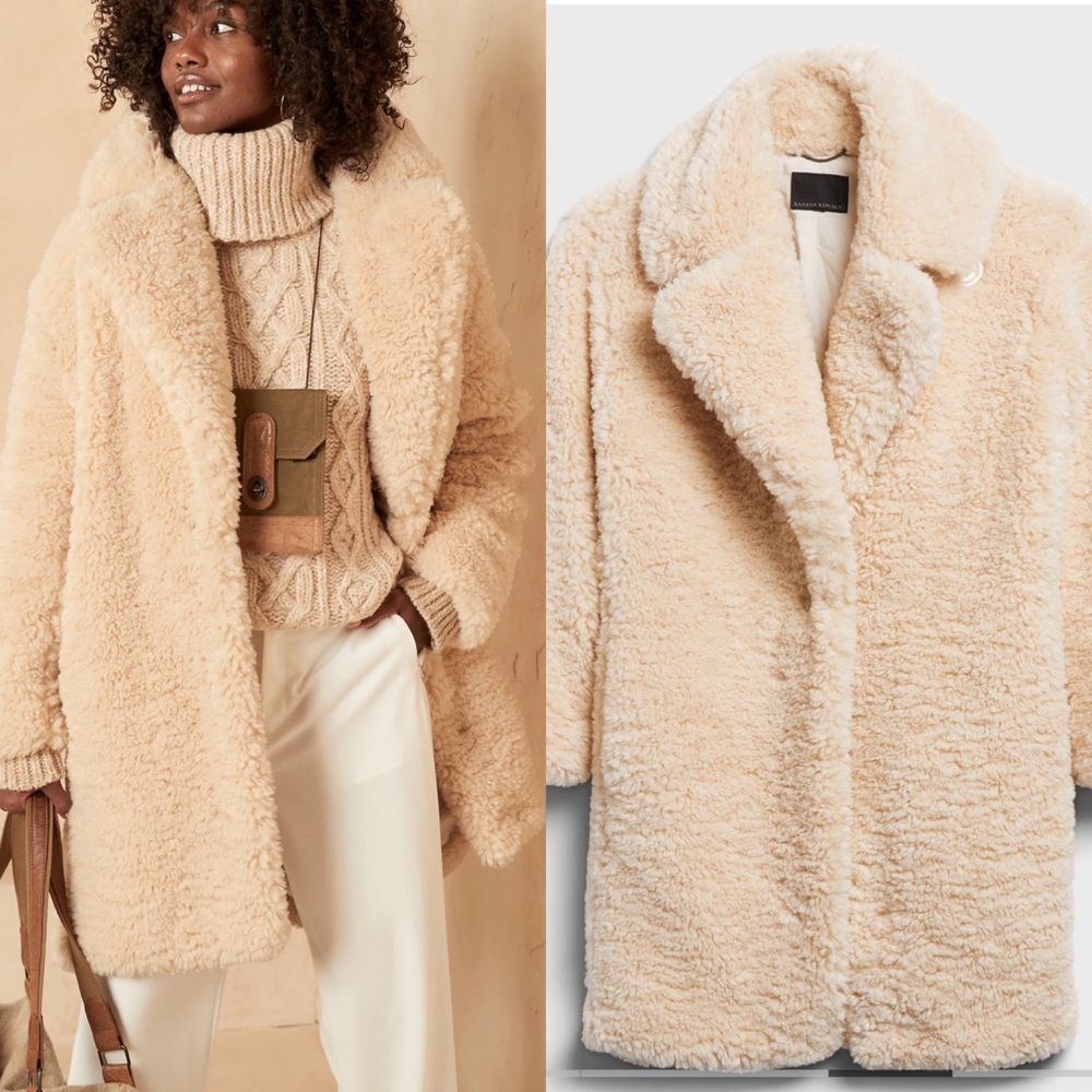 New without tags Banana Republic Oversized Sherpa Cocoon Coat